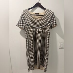 Adolfo Dominguez Black and Cream Checkered Dress